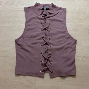 Lavender Charlotte russe crop top